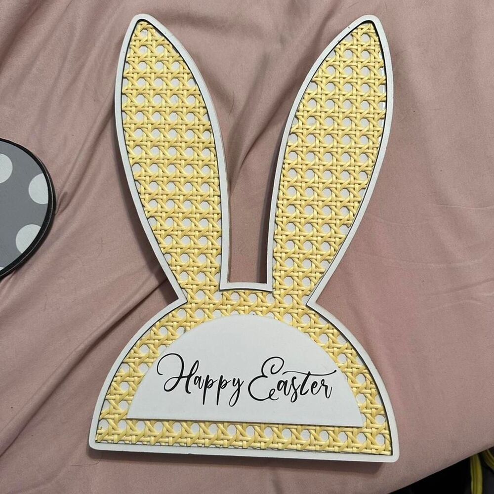Yellow Happy Easter Decor Sign